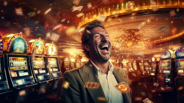 Permainan virtual dan slot dengan mesin warna-warni